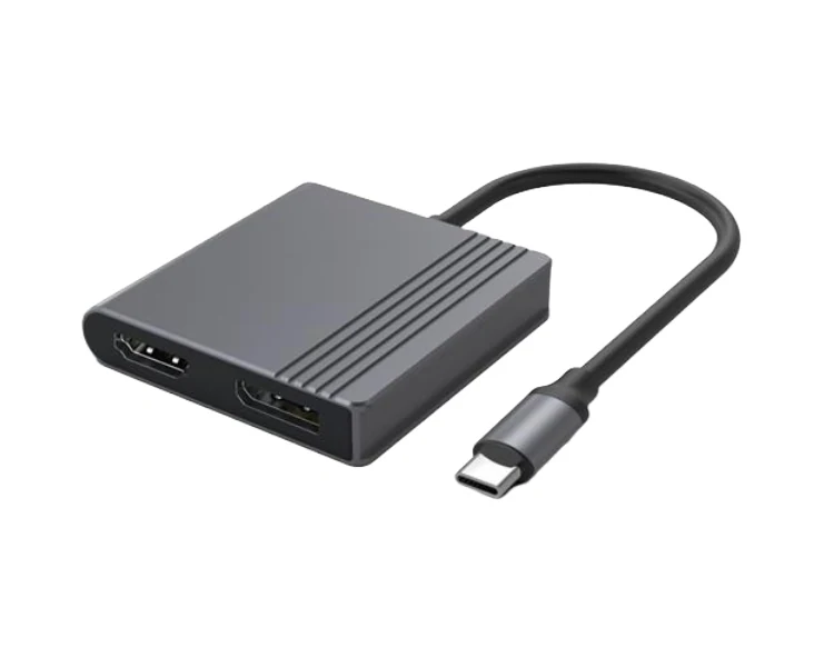 ადაპტერი Gembird A-CM-HDMIFDPF-01 4K/60Hz USB-C to HDMI+DP Adapter