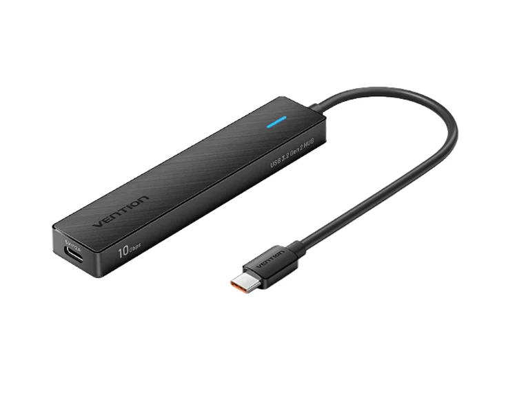USB ჰაბი Vention CHYBB 5-in-1 USB/USB-C 3.2 10Gbps Hub 0.15m Black