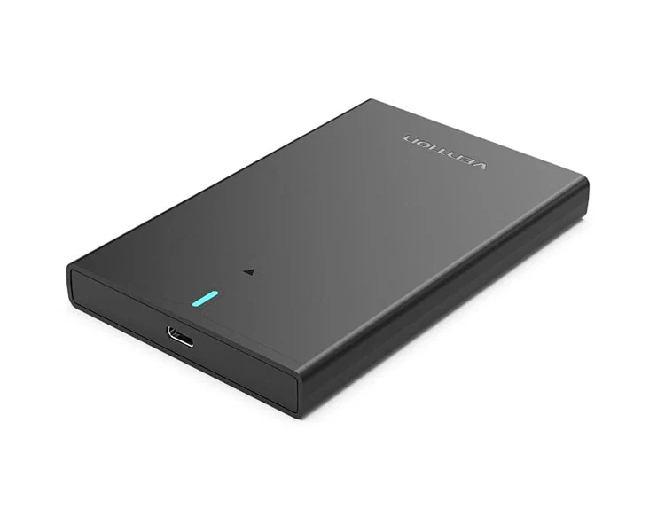 მყარი დისკის ყუთი Vention KPBB0 2.5" HDD/SSD SATA USB-C 3.1 6Gbps Hard Drive Enclosure Black