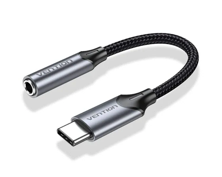 ადაპტერი Vention BGMHA USB-C to 3.5mm Earphone Jack Adapter 0.1m Gray Aluminum