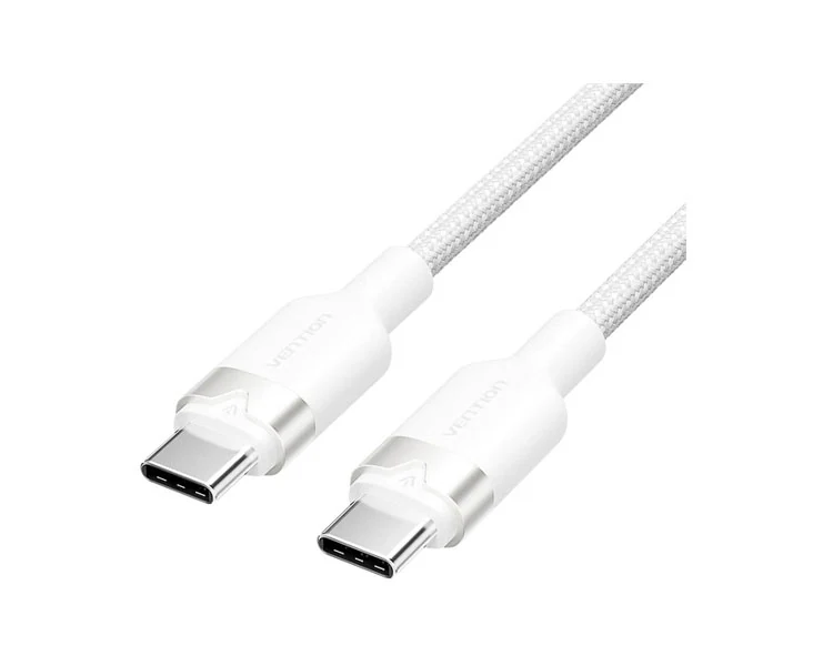 კაბელი Vention TRDWF USB 2.0 Type-C 60W PD Cable 1m White Aluminum
