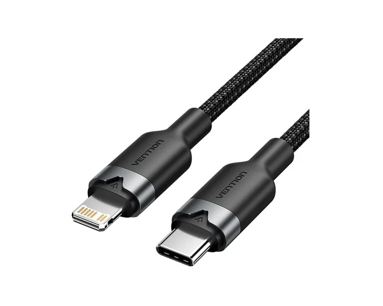 კაბელი Vention LALBH USB 2.0 Type-C to Lightning 27W PD Fast Charging Cable 2m Black