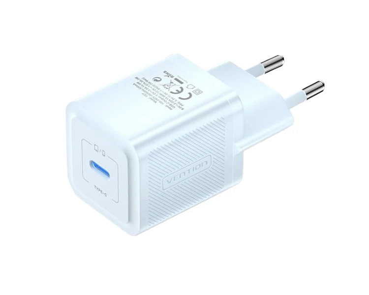 დამტენი Vention FEPL0-EU 1-Port USB-C GaN Charger 20W EU-Plug Blue