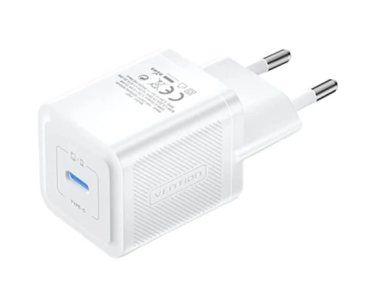 დამტენი Vention FEPW0-EU 1-Port USB-C GaN Charger 20W EU-Plug White