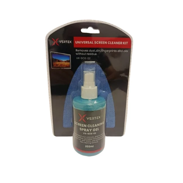 საწმენდი Vertex VX-SCK-02 2-in-1 Screen Cleaner Kit For LCD/LED Displays 200ml
