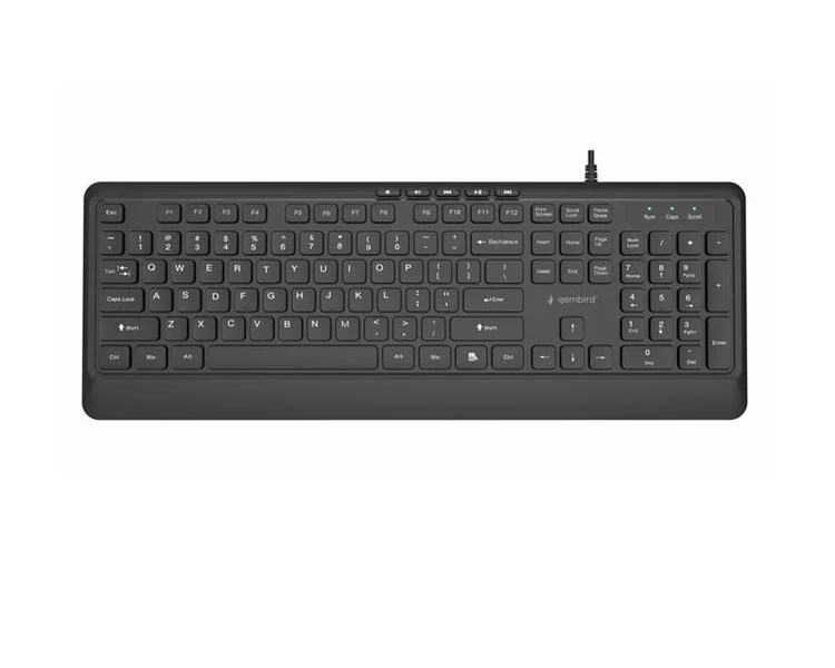 კლავიატურა Gembird KB-MCH-05 Slim wired multimedia keyboard US layout Black