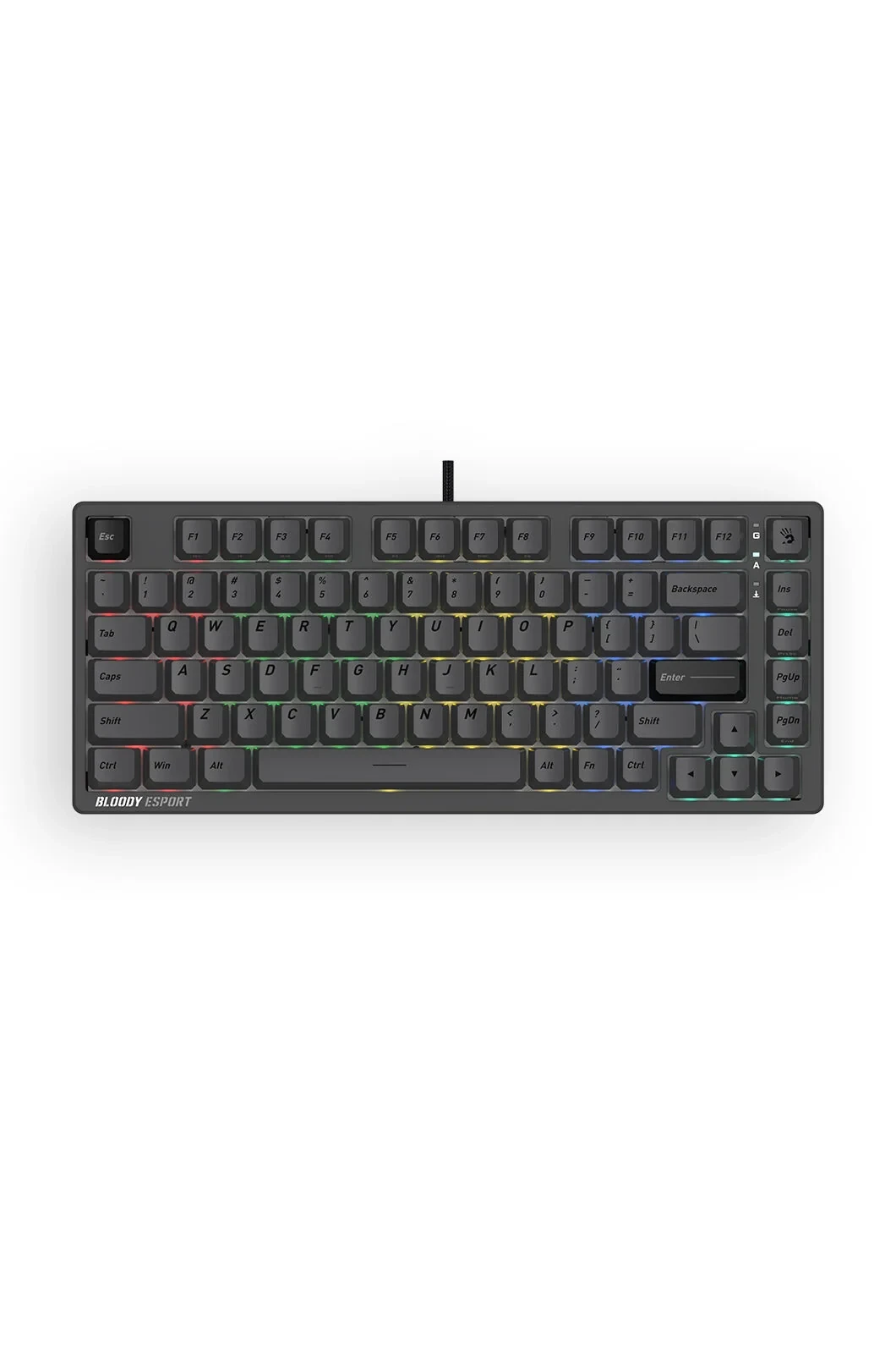 კლავიატურა A4Tech Bloody MS76 RGB Magnetic Switch Gaming Mechanical Keyboard Iron Grey