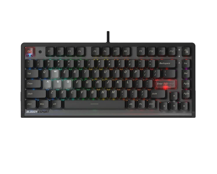 კლავიატურა A4Tech Bloody LK70 Light Strike Speed Neon Gaming Keyboard Ash Black