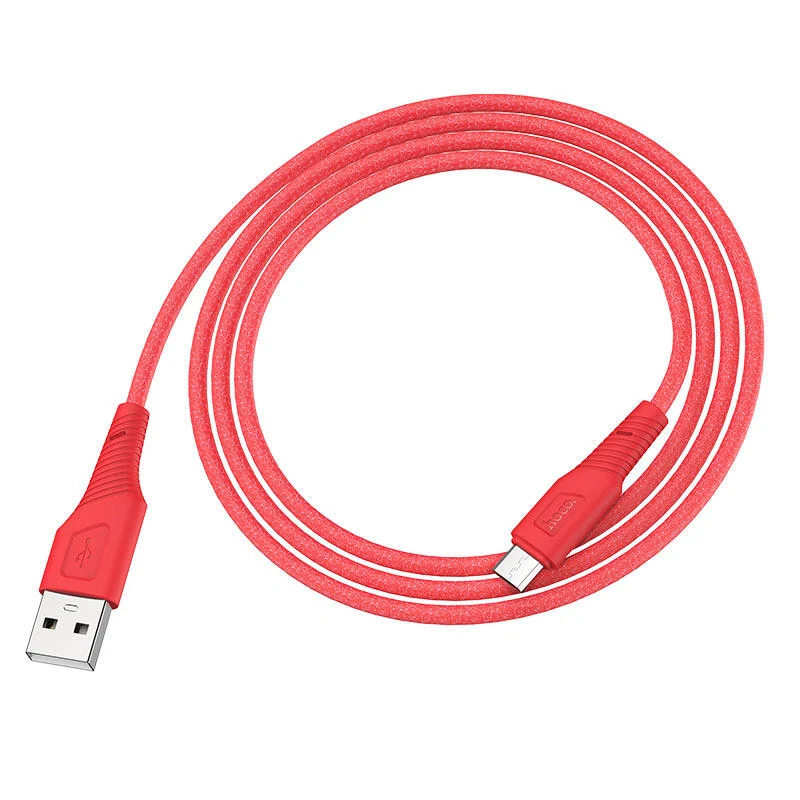 კაბელი HOCO X58 Airy silicone charging Micro red/4548