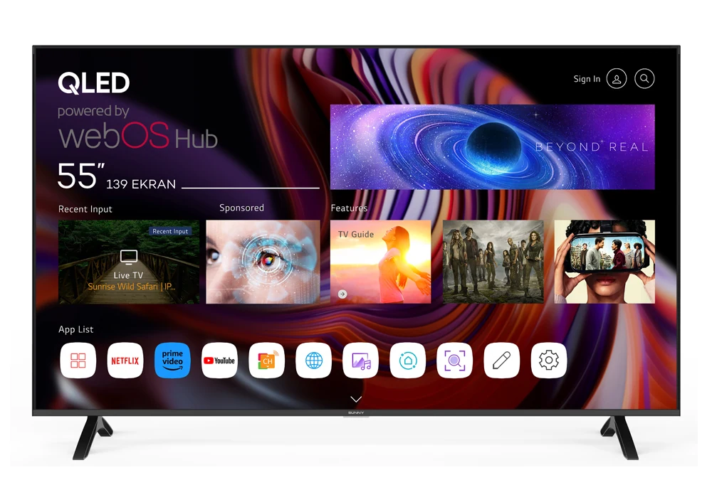 ტელევიზორი Sunny 55'' (SN55QUPRL) QLED WebOS TV