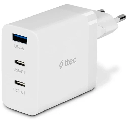 დამტენი Ttec Smartcharger Trio GAN 65W PD Travel Fast Charger 2 USB-C+USB-A White