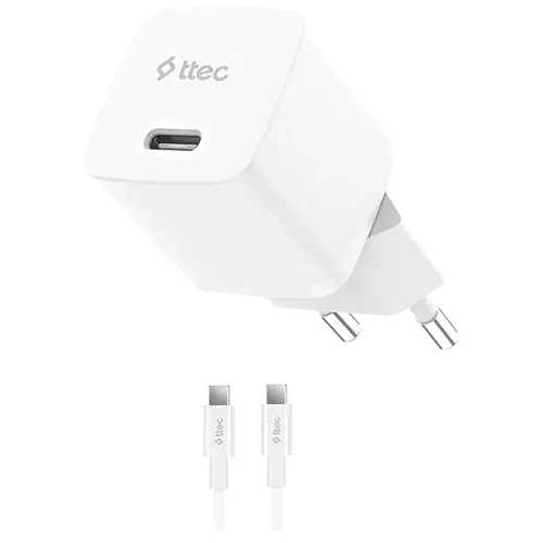 დამტენი Ttec Smartcharger GAN 20W PD Travel Fast Charger + USB-C - USB-C 60W Cable