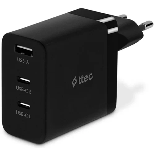 დამტენი Ttec Smartcharger Trio GAN 65W PD Travel Fast Charger 2 USB-C+USB-A Black 2SCG03S