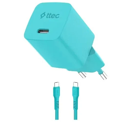 დამტენი Ttec Smartcharger GAN 45W AVS PD Travel Fast Charger + USB-C -USB-C 60W Cable, Neon Purple 2SCG45CNM