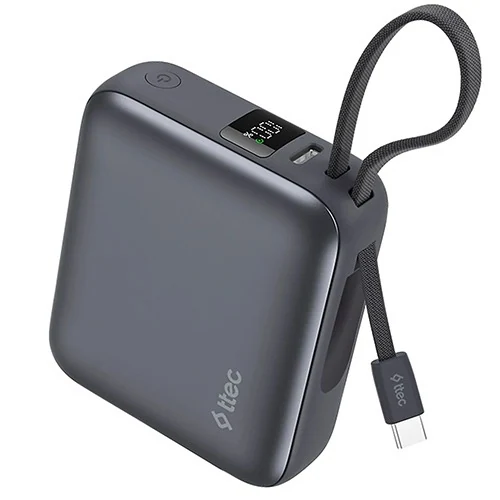 პორტატული დამტენი Ttec Recharger Mini LCD 10.000MAH PD 35W Powerbank With USB-C Cable 2BB232GR
