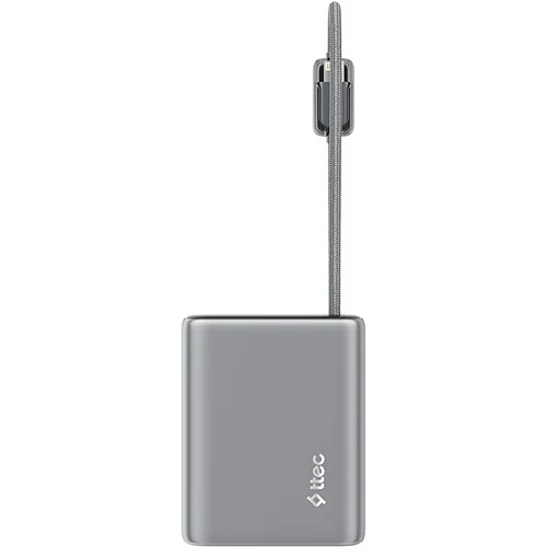 პორტატული დამტენი Ttec Recharger PRO TFT 10.000MAH PD 20W Powerbank With BUILT-INUSB-C & Lightning Cable 2BB278UG