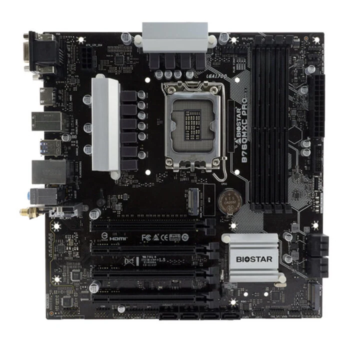 დედა დაფა Biostar Intel B760MXC PRO, 4DDR5 Socket 1700+, uATX, Gbe LAN