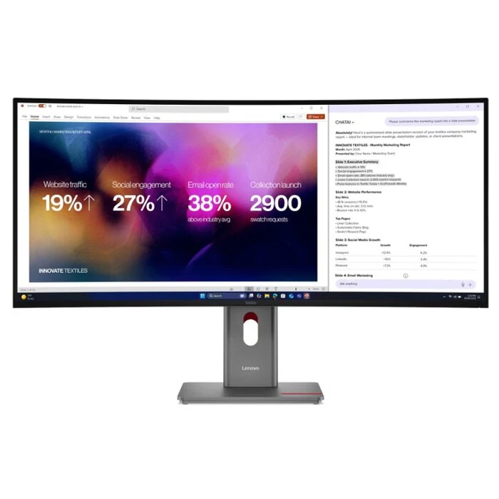 მონიტორი Lenovo ThinkVision P40WD-40 Curved 39.7 " WUHD 5120x2160 4ms 120 Hz Eclipse Black