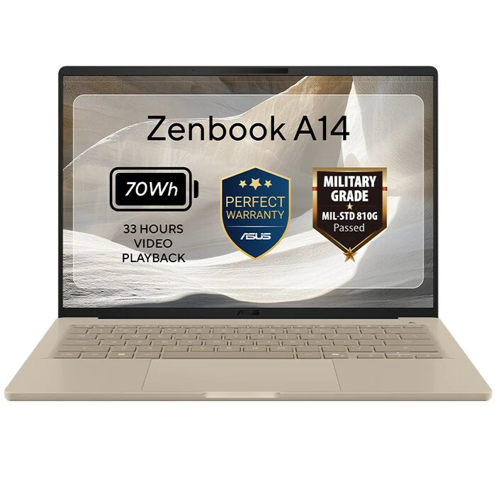 ნოუთბუქი Asus Zenbook A14 14'' OLED Snapdragon X2 Elite X2E88100 4.0GHz 32GB 1TB SSD Adreno iGPU WIN 11 HOME