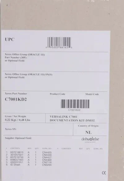 ასლის გადამღები აპარატი Xerox C7001KD2 Localization kit For VersaLink С7020/С7025/С7030