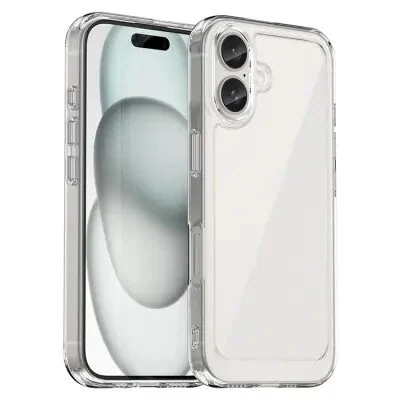 ტელეფონის ქეისი For iPhone 16 Clear Case TPU + Acrylic Slim Phone Cover