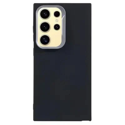 ტელეფონის ქეისი For Samsung Galaxy S25 Ultra Case Leather Textured TPU Shockproof Phone Cover - Black
