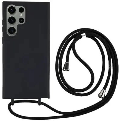 ტელეფონის ქეისი For Samsung Galaxy S25 Ultra Case TPU Soft Shockproof Phone Cover with Adjustable Lanyard
