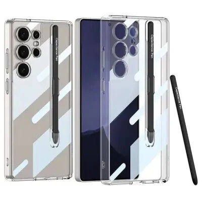 ტელეფონის ქეისი GKK For Samsung Galaxy S25 Ultra Case Crystal Clear TPU+PC Shockproof Phone Cover - Transparent