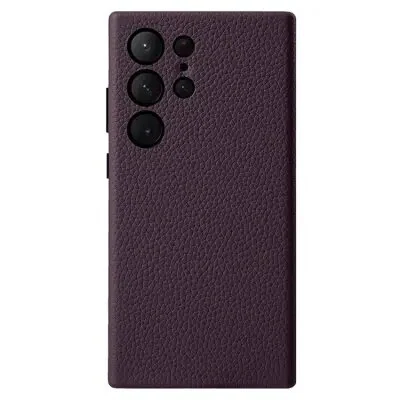 ტელეფონის ქეისი MELKCO For Samsung Galaxy S25 Ultra Case Genuine Cow Leather + PC Anti Drop Phone Back Cover