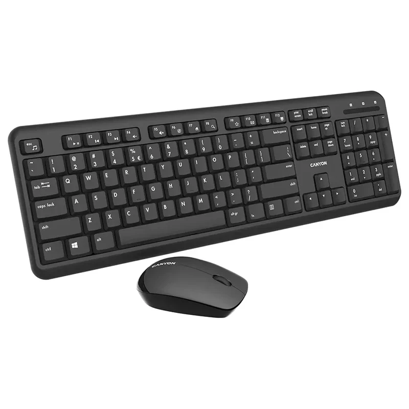 კლავიატურა და მაუსი Canyon SET-W20 UK/US Keyboard+Mouse Velvet Wireless Black
