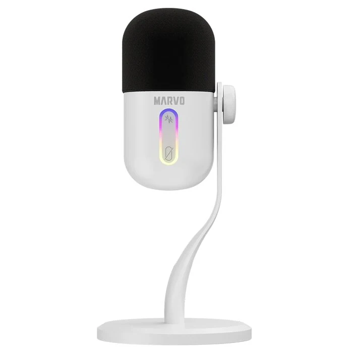 მიკროფონი Marvo Blast 50 White Streaming Microphone