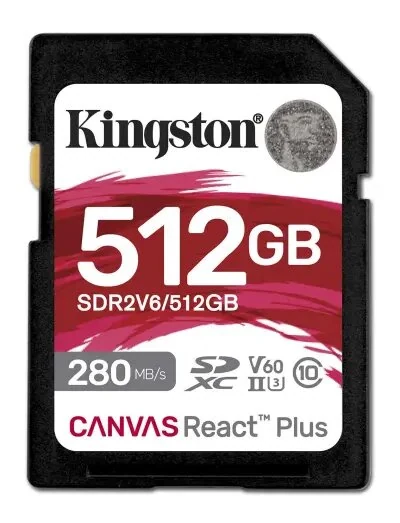 მეხსიერების ბარათი Kingston 512GB Canvas React Plus SD Card
