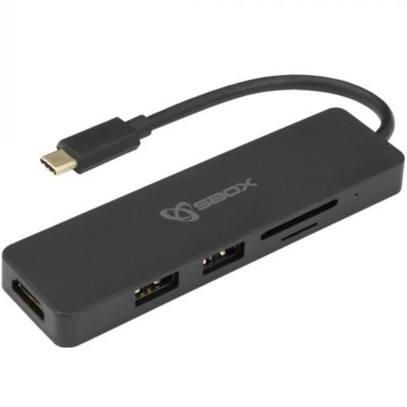 Type-C ადაპტერი ADAPTER SBOX USB TYPE-C->HDMI/USB-3.0/SD+TF - 5u1 - TCA-51