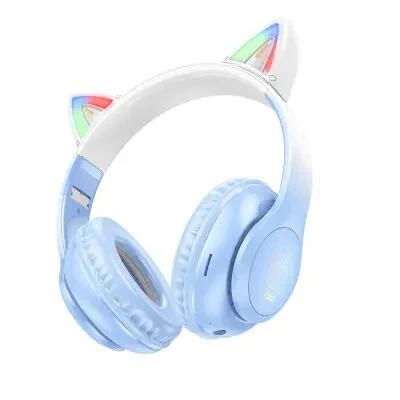 უსადენო ყურსასმენი HOCO W42 Cat ears BT headphones crystal blue