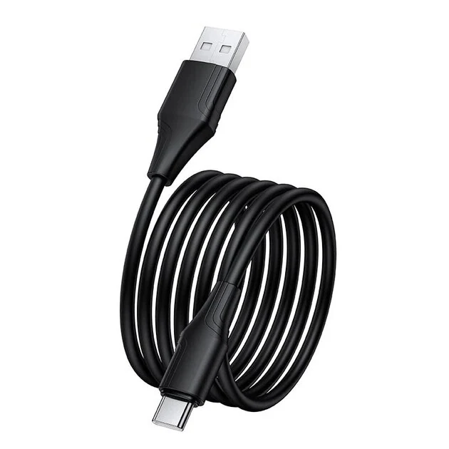 დამტენი კაბელი HOCO X124 Bien silicone charging data cable Type-C Black