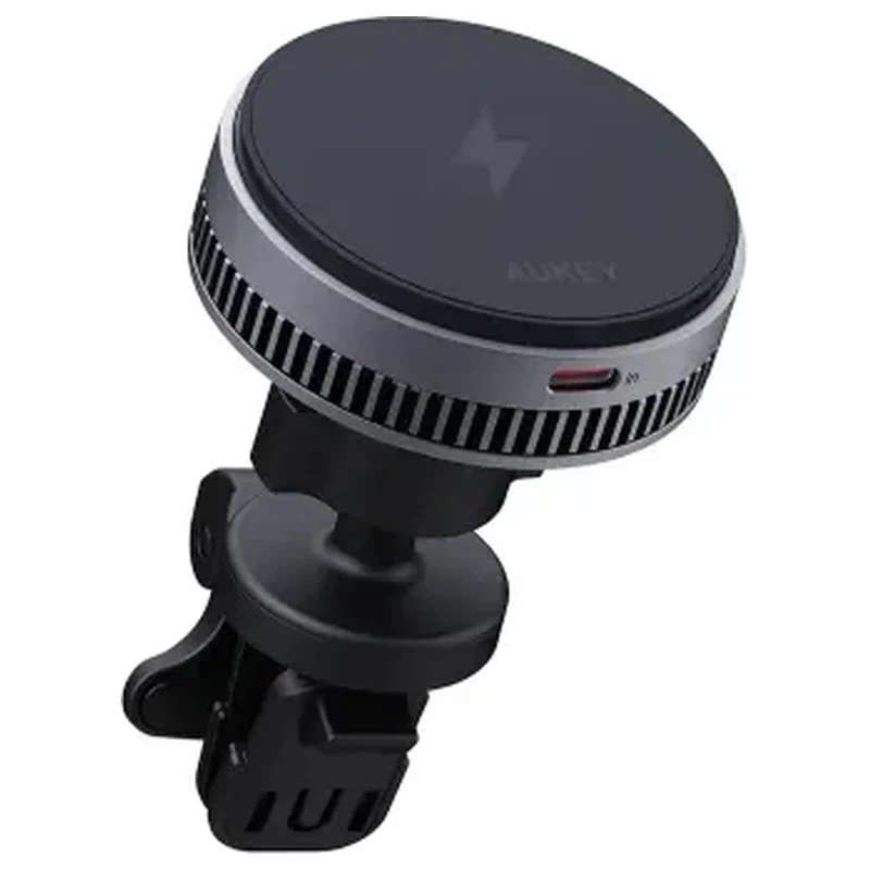 მანქანის დამტენი Aukey 15W HD-MC13A MagFusion Dash Pro Qi2 Active Cooling Wireless Charging Phone Mount Gray