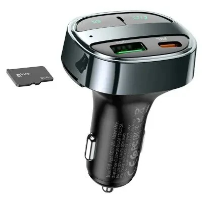 FM გადამცემი HOCO E70 PD30W+QC3.0 car BT FM transmitter Magic Night