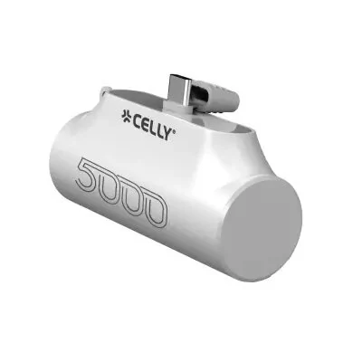 პორტატული დამტენი Celly USB-C Power Bank (5000mAh) White