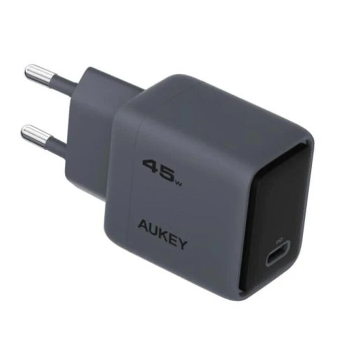 დამტენი Aukey PA-C2 45W Charger, Single USB-C Port, Global Fast Charge Protocol, EU Plug, Dark Gray