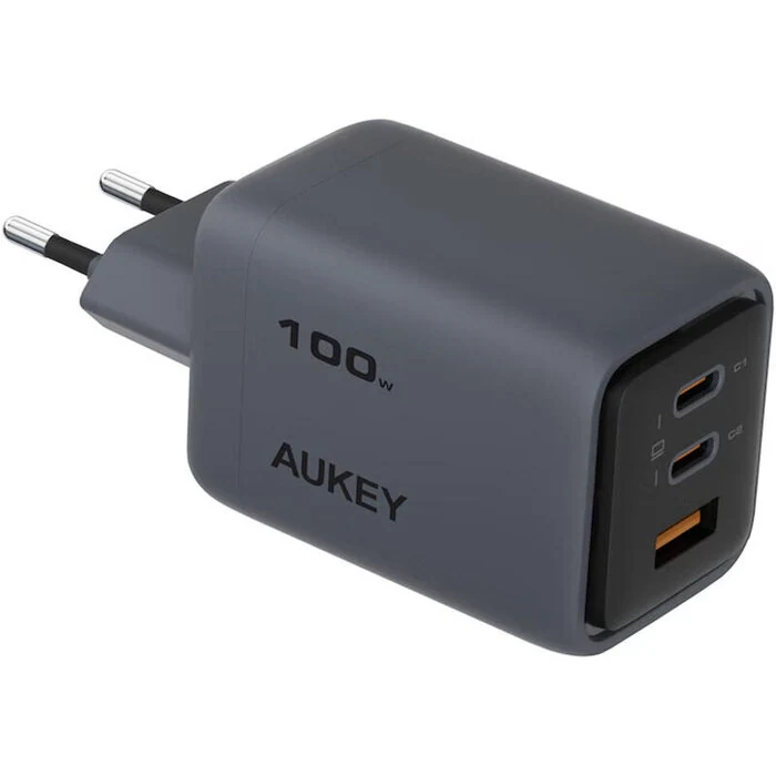 დამტენი Aukey PA-C5 charger total power 100W three-port 2C1A global fast charging dark gray