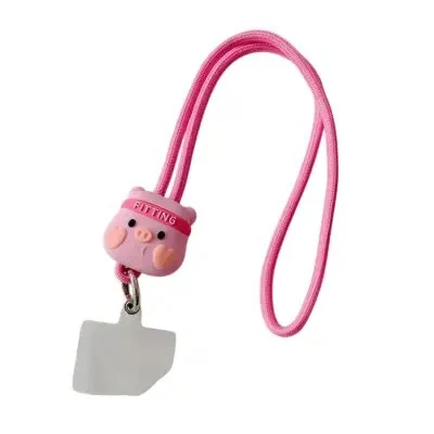 ტელეფონის ქეისი 45cm Phone Lanyard Cartoon Pendant Crossbody Rope Neck Strap with Patch - Fitting Pig