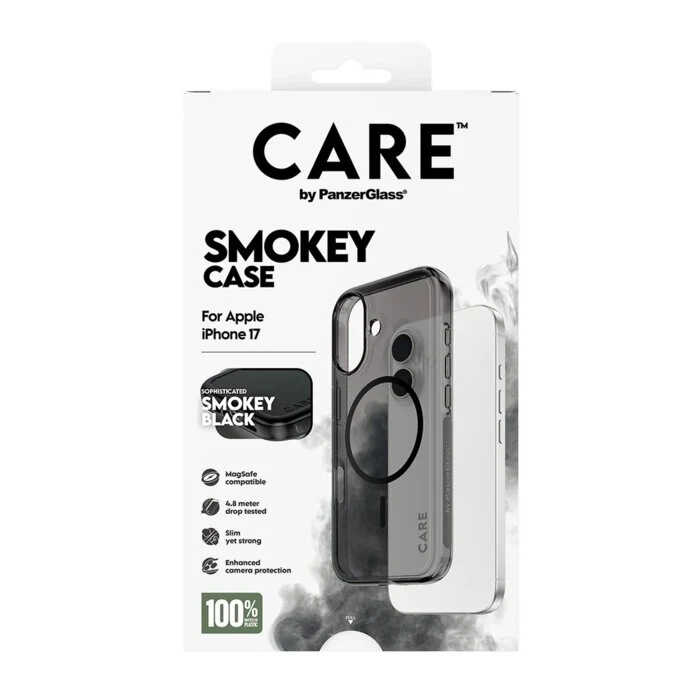 ტელეფონის ქეისი CARE by PanzerGlass Flagship Urban Explorer Smokey w. Black MagSafe iPhone 17