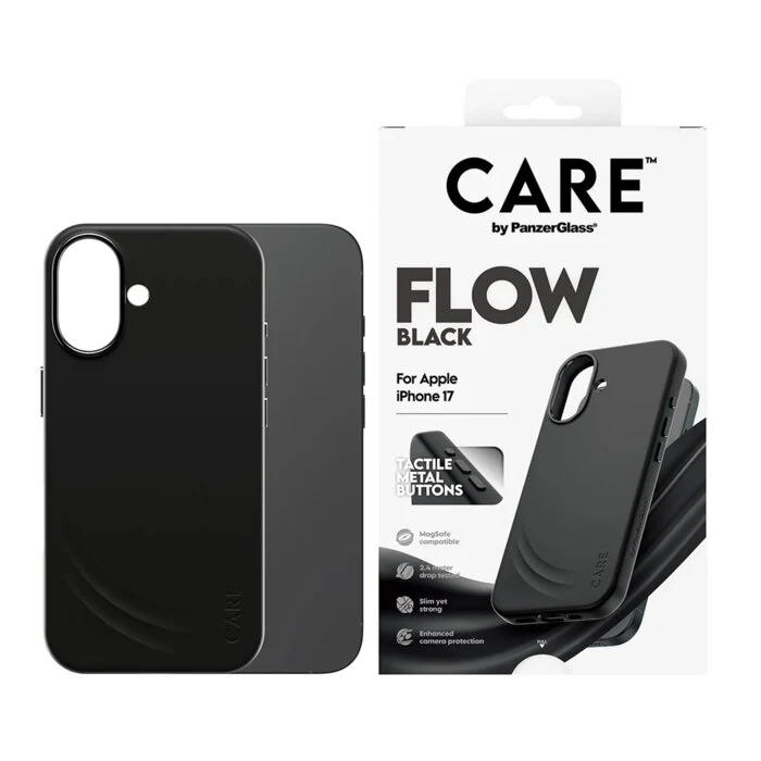 ტელეფონის ქეისი CARE by PanzerGlass Flow Case Black iPhone 17