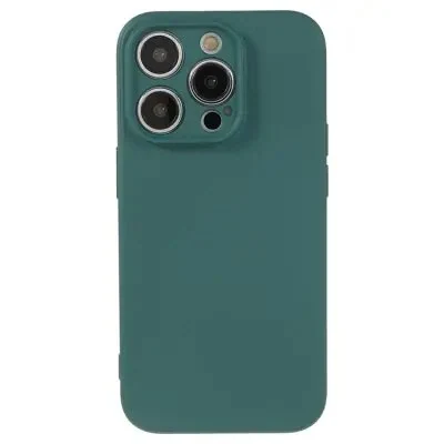 ტელეფონის ქეისი For iPhone 15 Pro Rubberized Candy Color Shell Soft TPU + Fiber Lining Phone Cover - Army Green