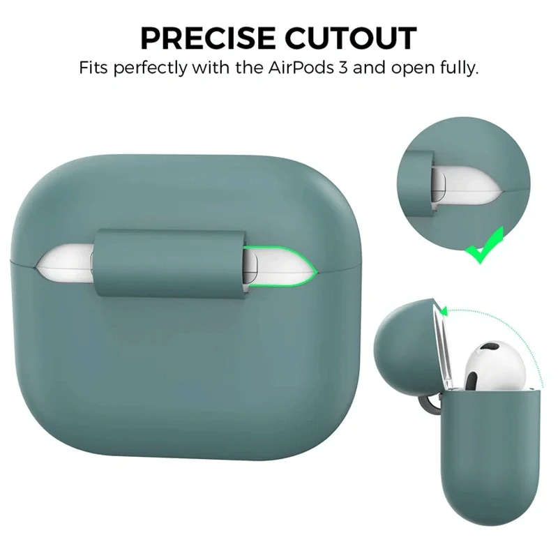 ყურსასმენის ქეისი AHASTYLE PT176 For Apple AirPods 3 Silicone Protective Case Bluetooth Earphone Anti-drop Cover