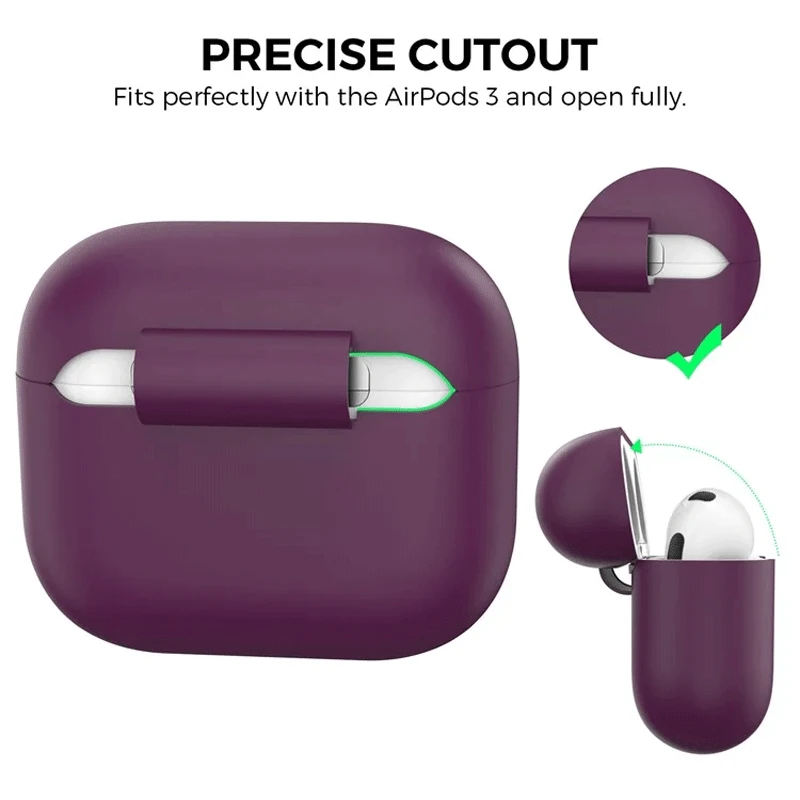 ყურსასმენის ქეისი AHASTYLE PT176 For Apple AirPods 3 Silicone Protective Case Bluetooth Earphone Anti-drop Cover
