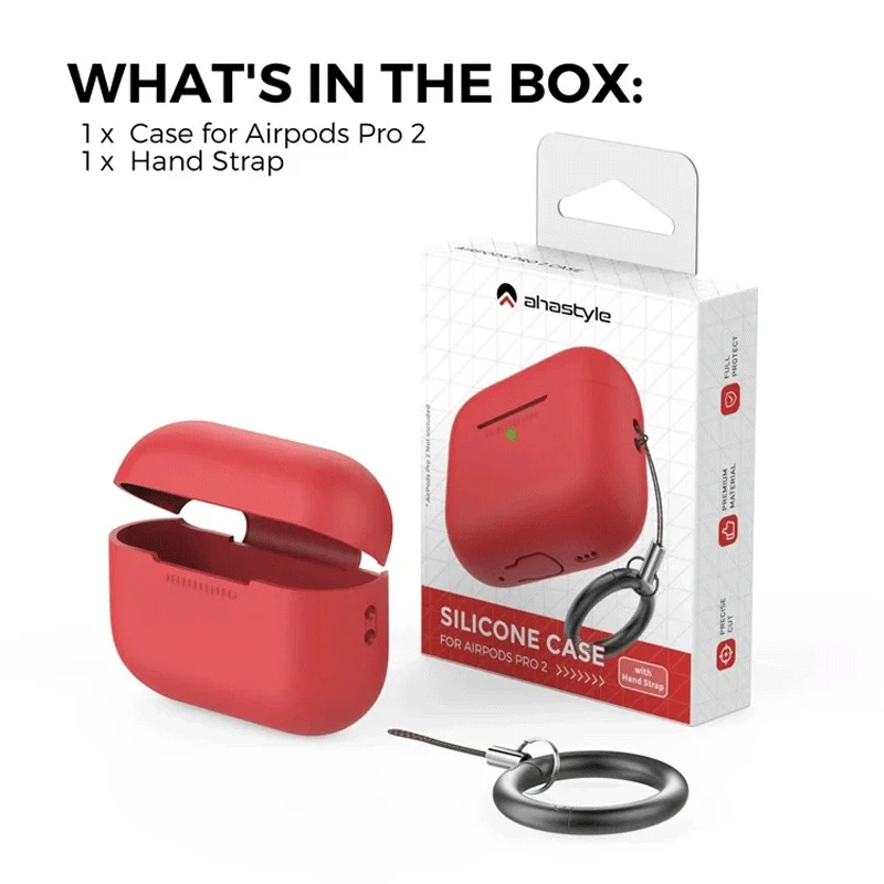 ყურსასმენის ქეისი AHASTYLE PT187-G Shockproof Silicone Case for Apple AirPods Pro 2 Earphone Charging Bin Drop