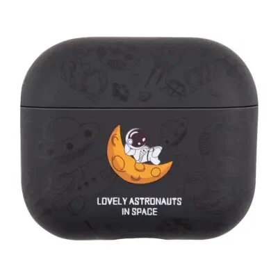 ყურსასმენის ქეისი For AirPods 4 TPU Case Earphone Charging Box Water Transfer Printing Protective Cover - Black