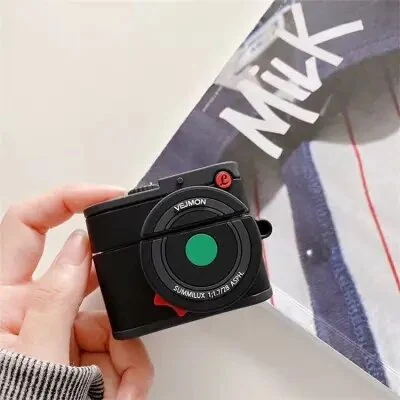 ყურსასმენის ქეისი for AirPods Pro Camera Shaped Silicone Headphone Case Wireless Bluetooth Earphone Cover with