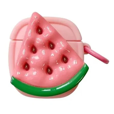 ყურსასმენის ქეისი For Apple AirPods 2nd gen. Creative Fruit Silicone Cover with Buckle - Watermelon